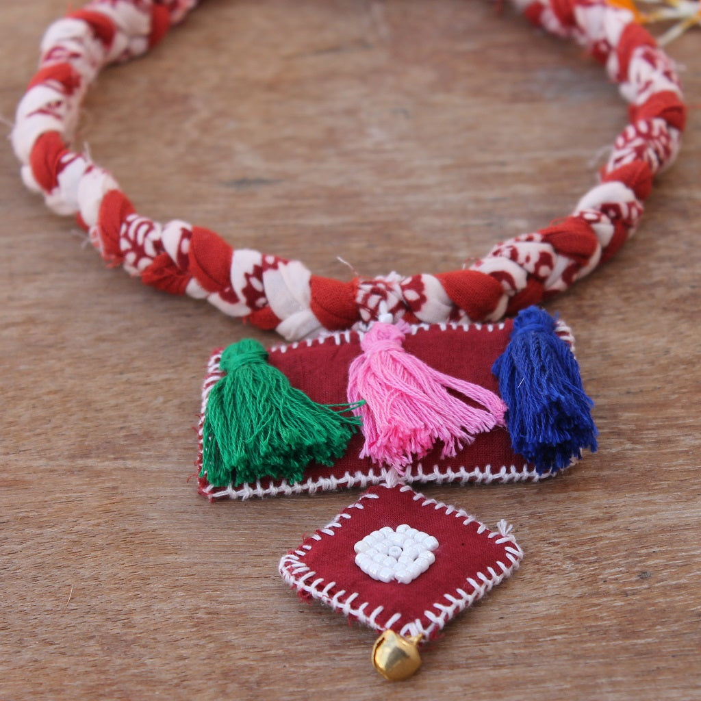Multicolor boho necklace online at bebaakstudio.com