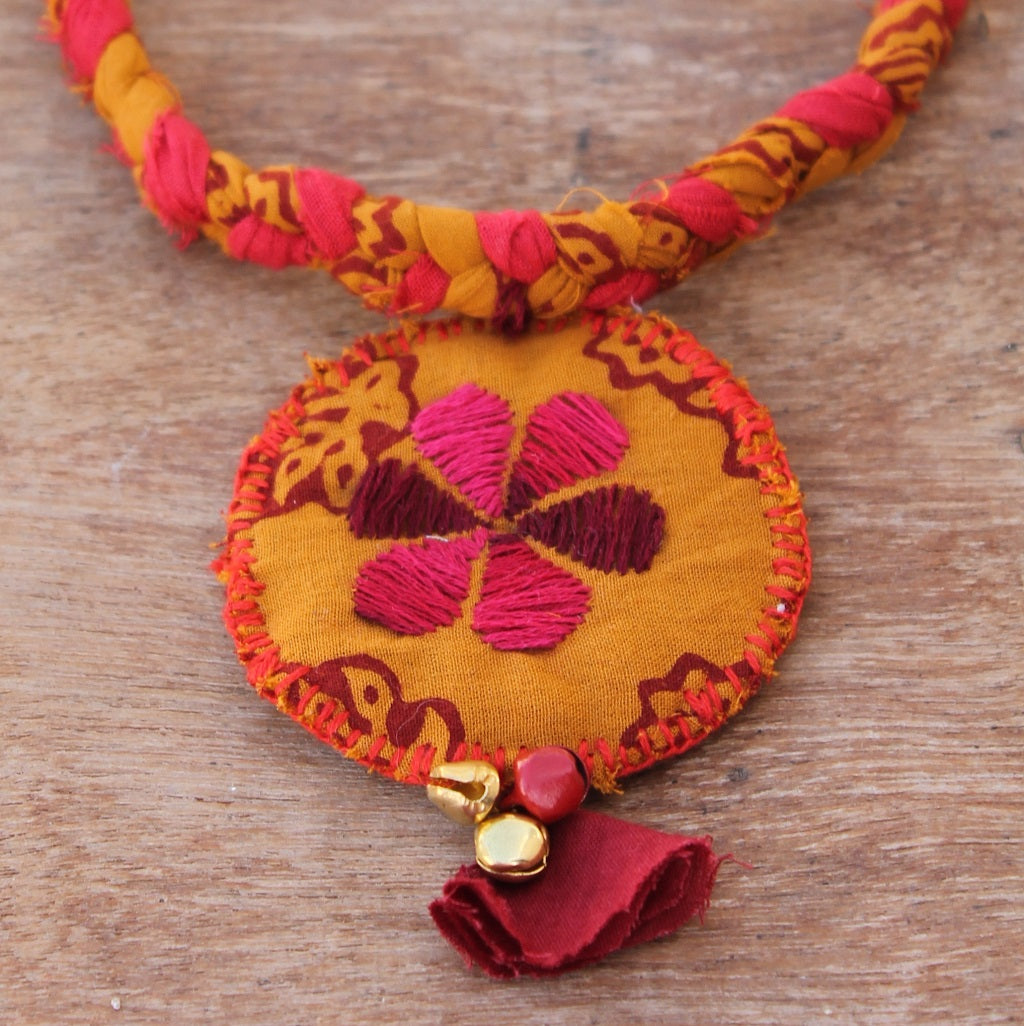 Yellow bagh boho necklace online at bebaakstudio.com