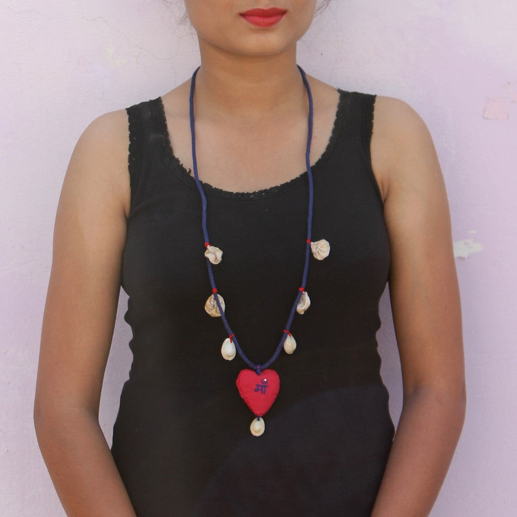 Up-cycled maa pendant textile necklace by bebaak