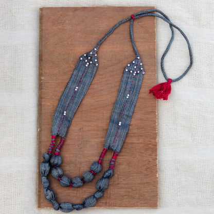 Grey beads layered Necklace