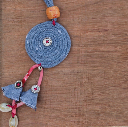 Grey hoop pendant necklace