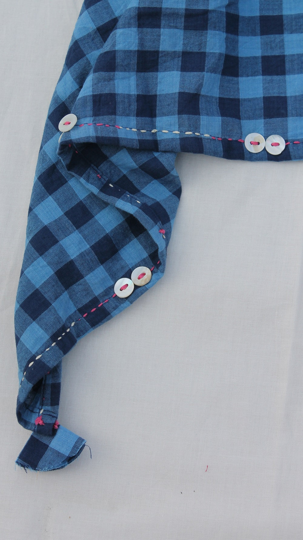 Blue gingham stole