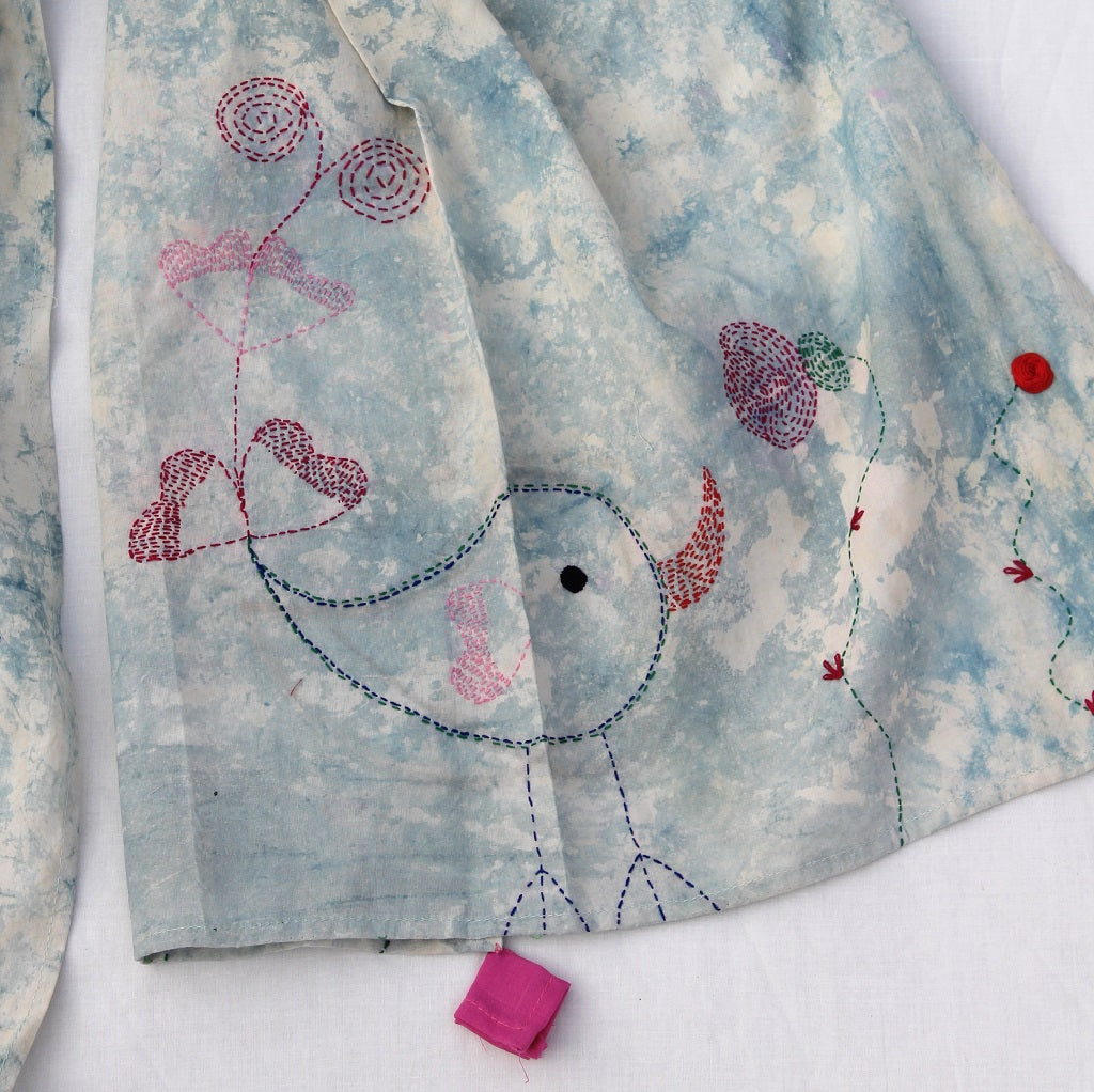 sky blue embroidered stole