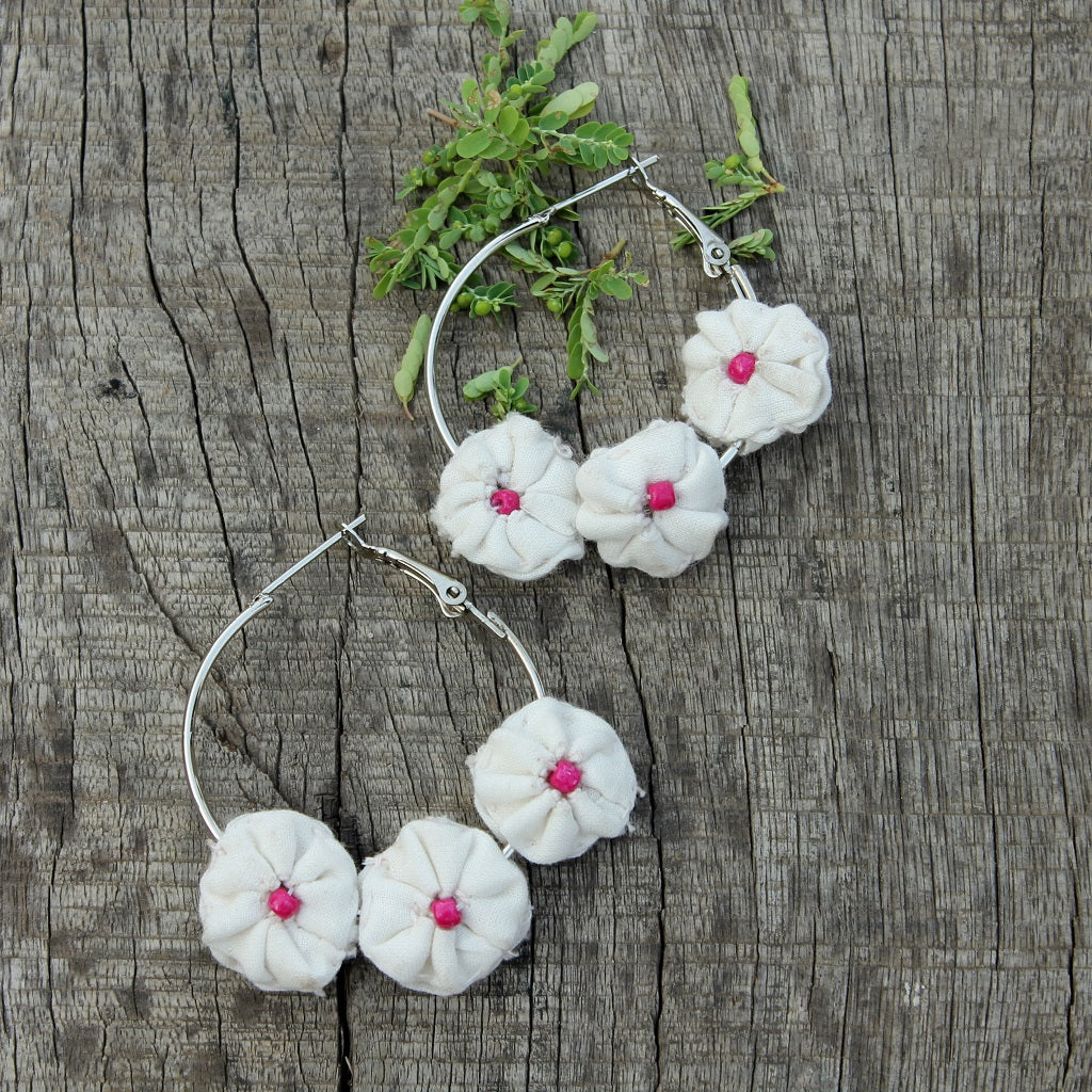 Floral hoop earring