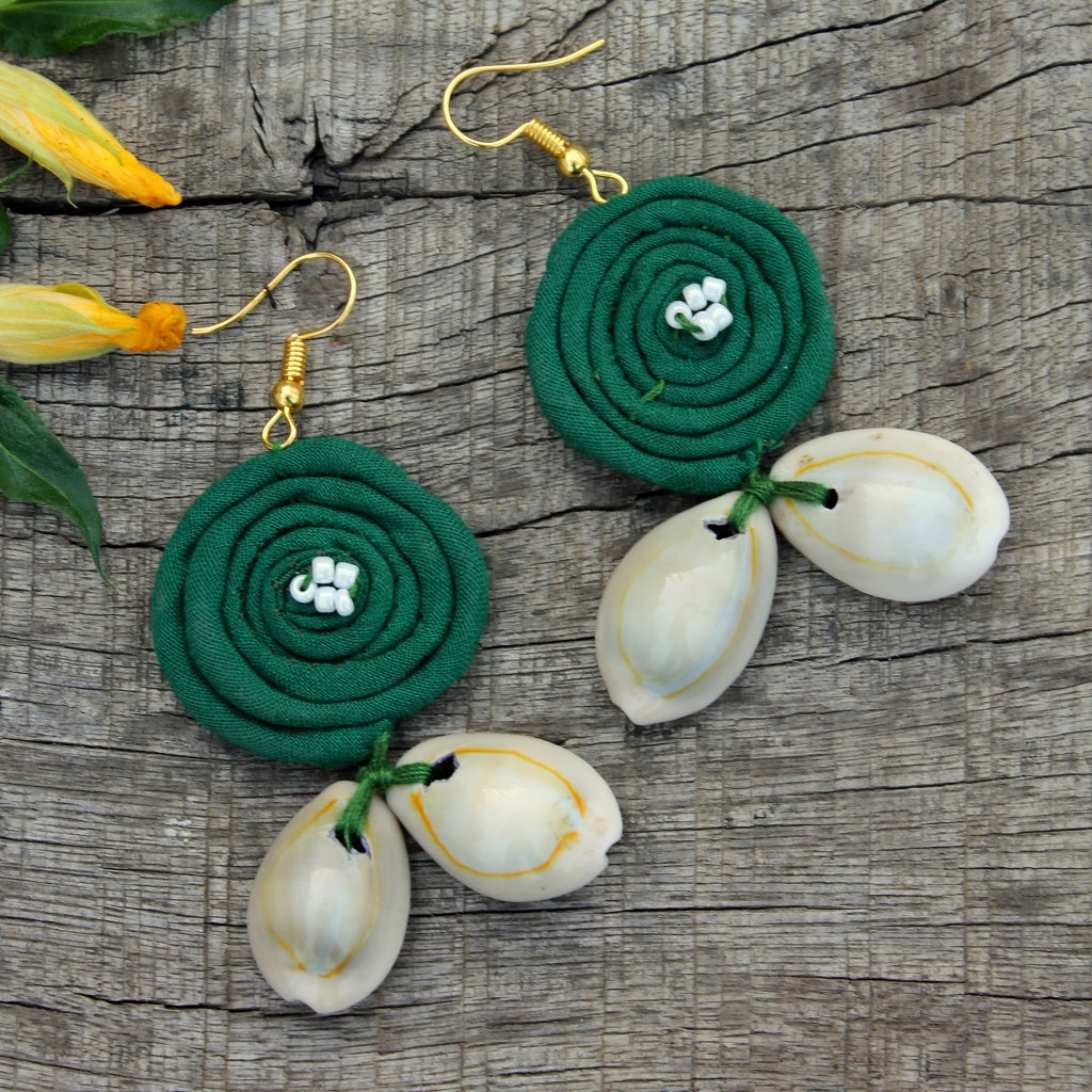 Green loop earring