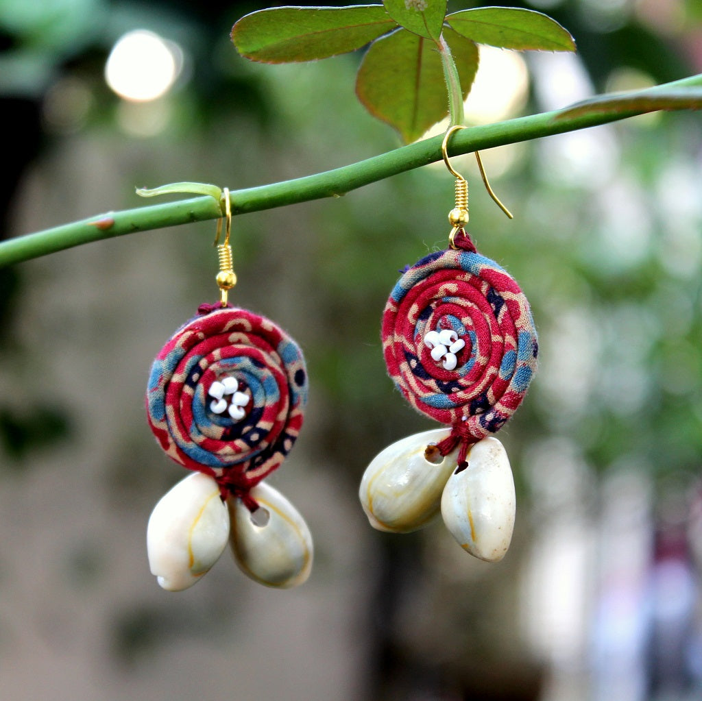 Ajrakh loop earring