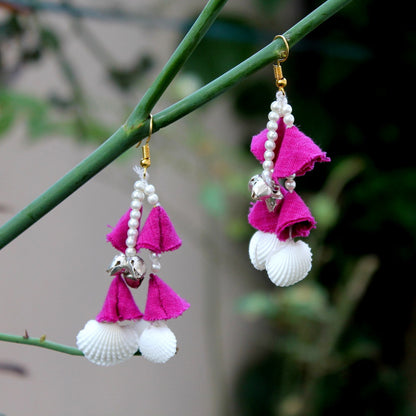 Pink jhanjhar earring