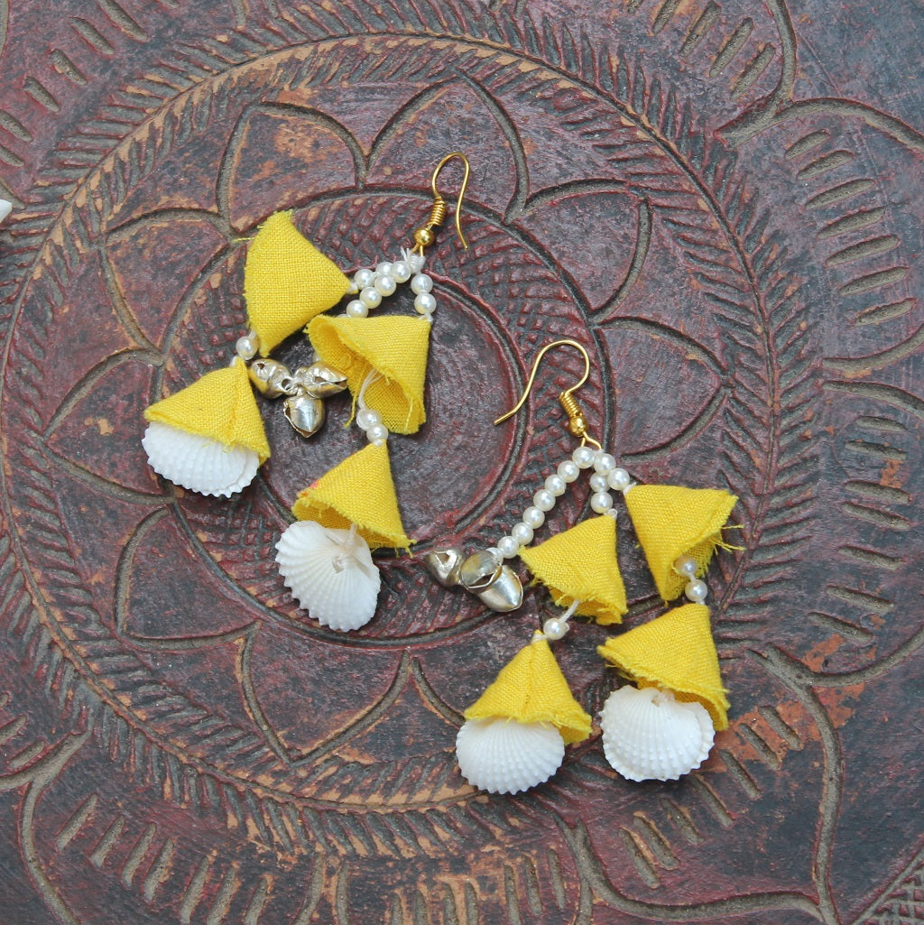 Yellow jhanjhar earring