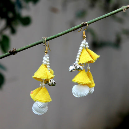Yellow jhanjhar earring