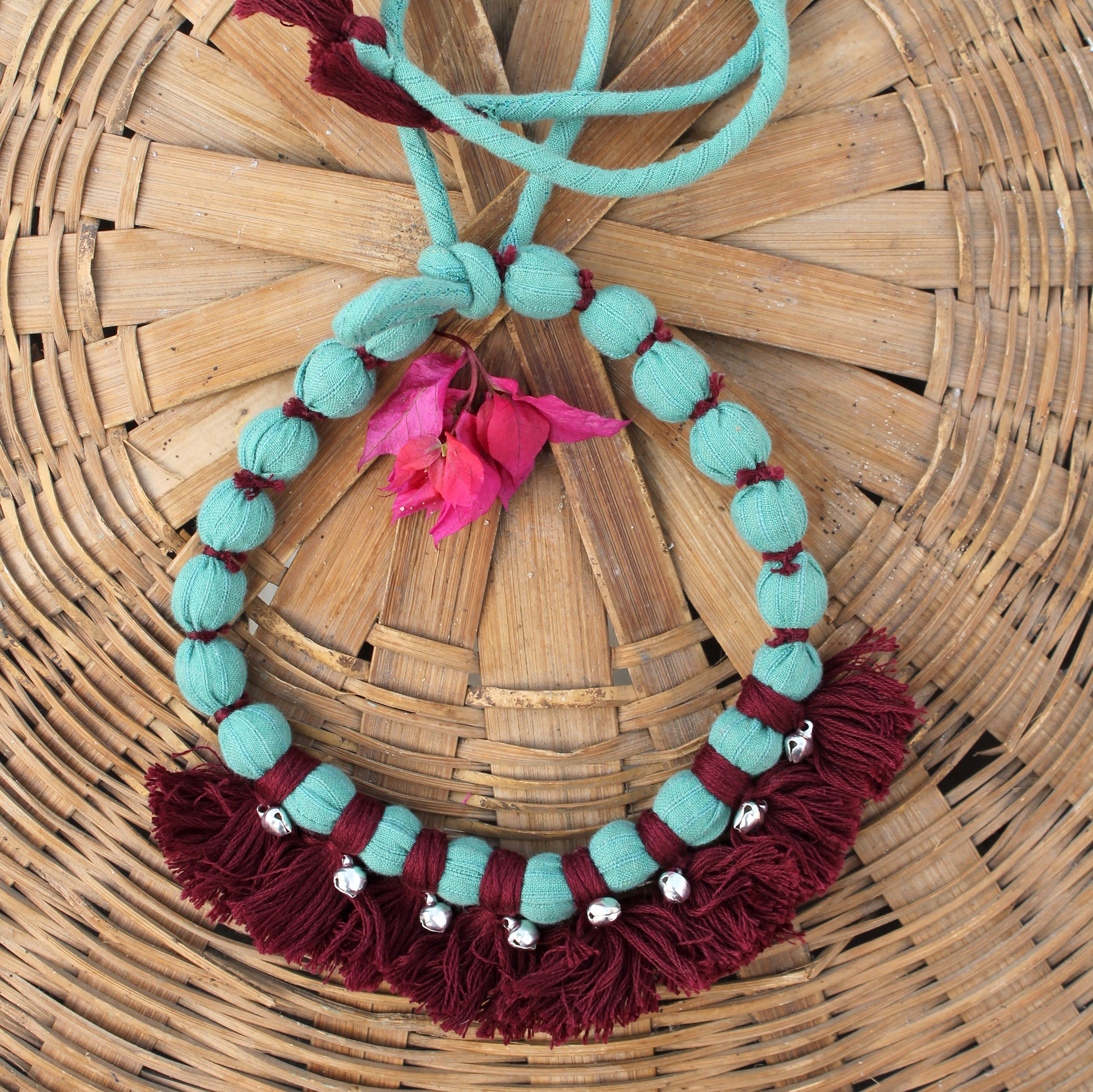 Green tassel necklace