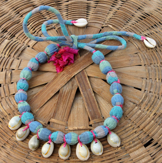 Aqua shell necklace