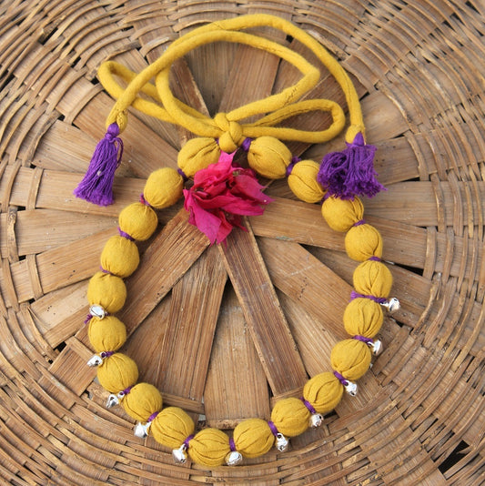 Yellow ghungharoo necklace