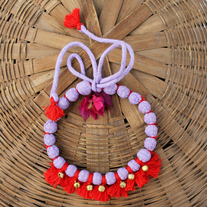 Purple red tassel necklace