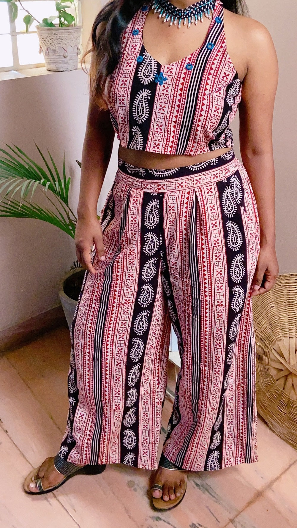 Morni Crop top & Palazzo set