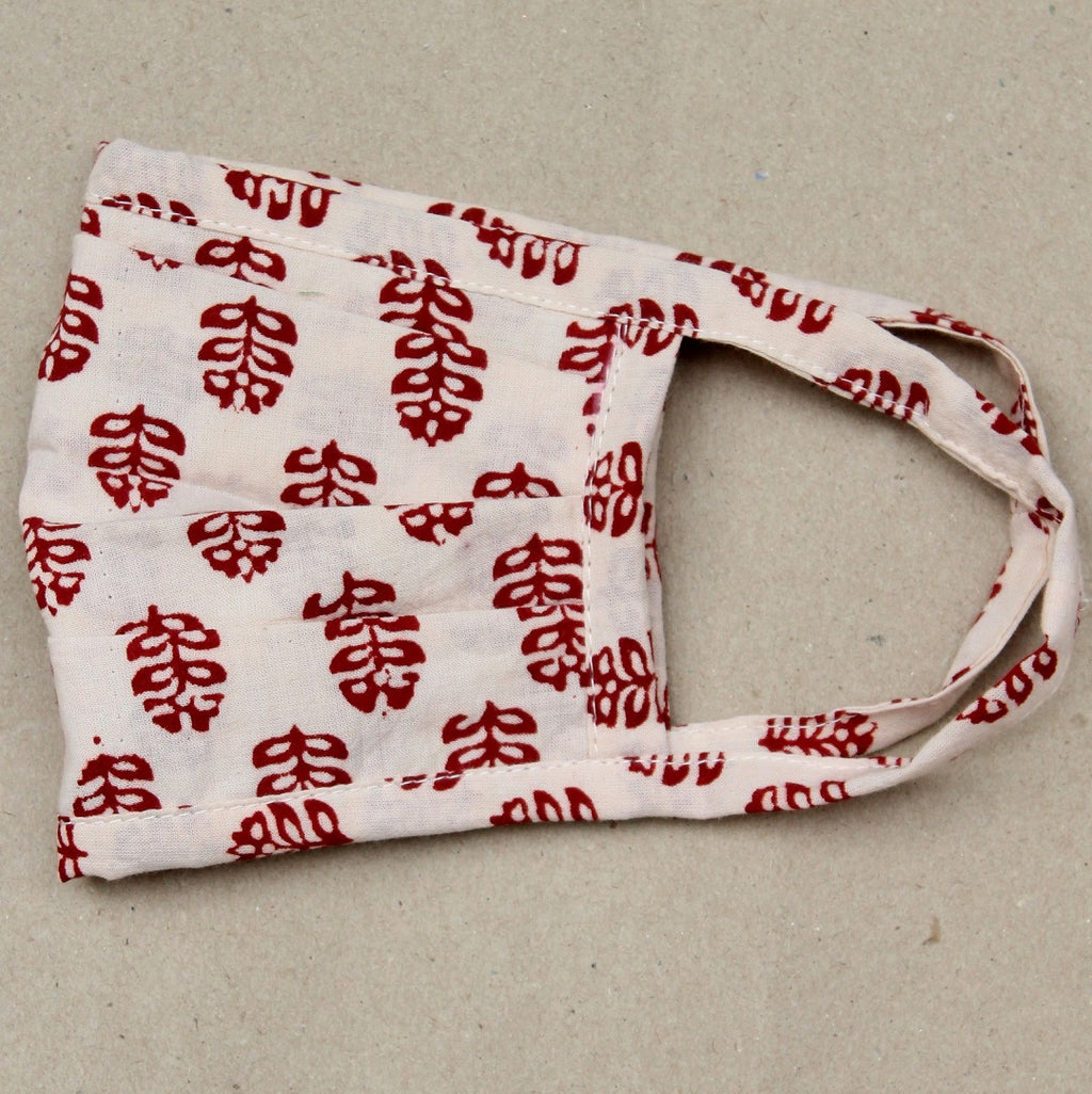 Floral and stripes cotton Face mask