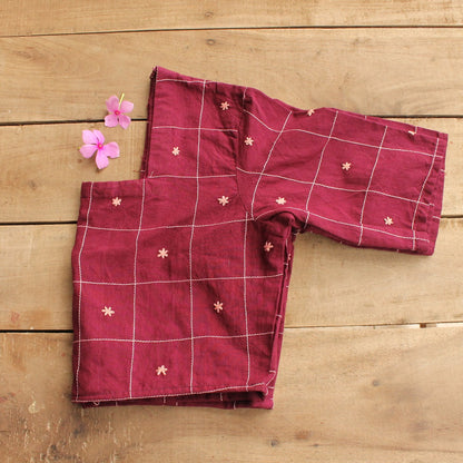 Maroon boxy crop top