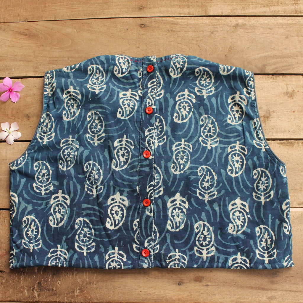 Indigo crop top online available at bebaakstudio.com