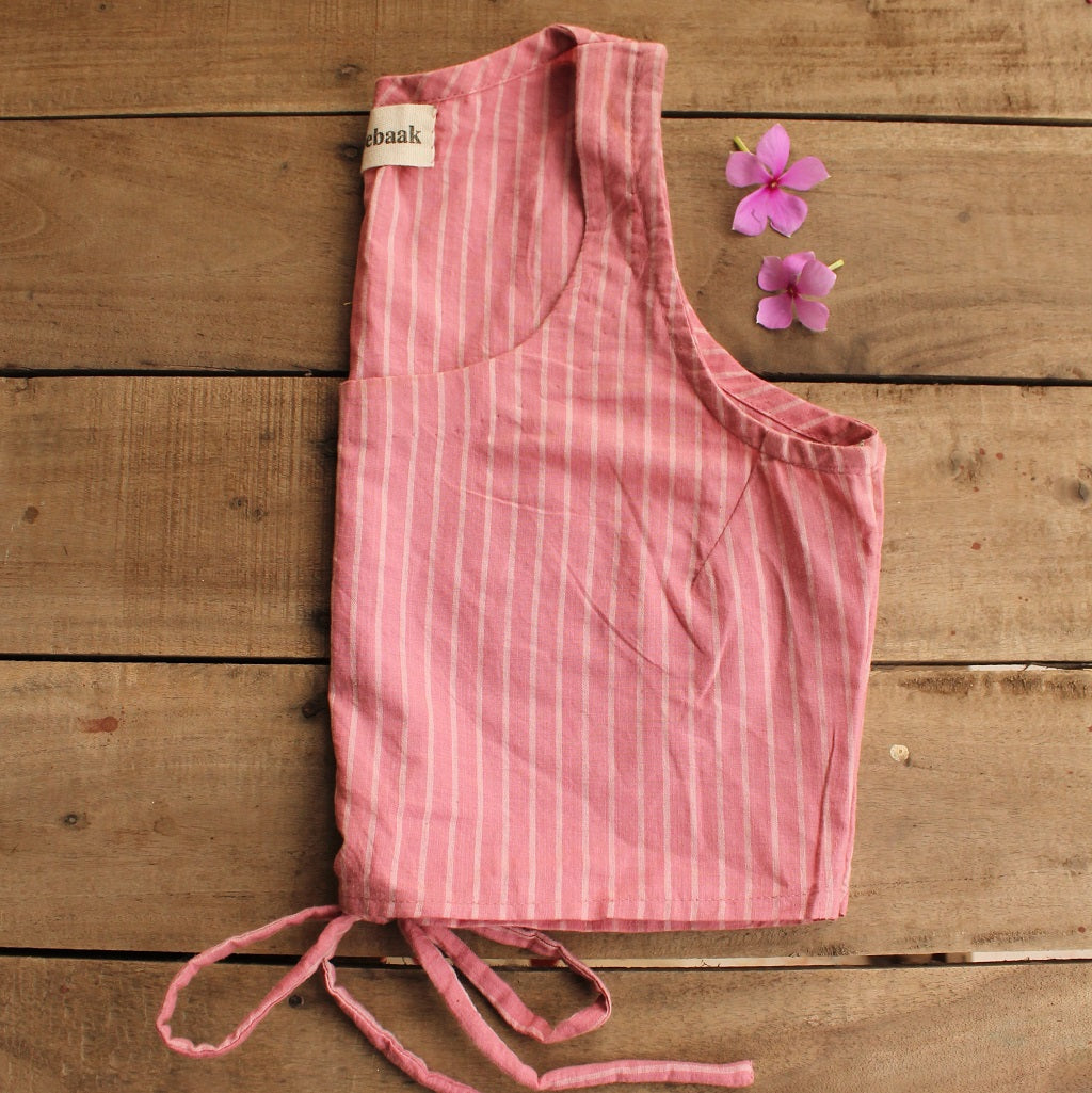 Pink striped crop top available online at www.bebaakstudio.com