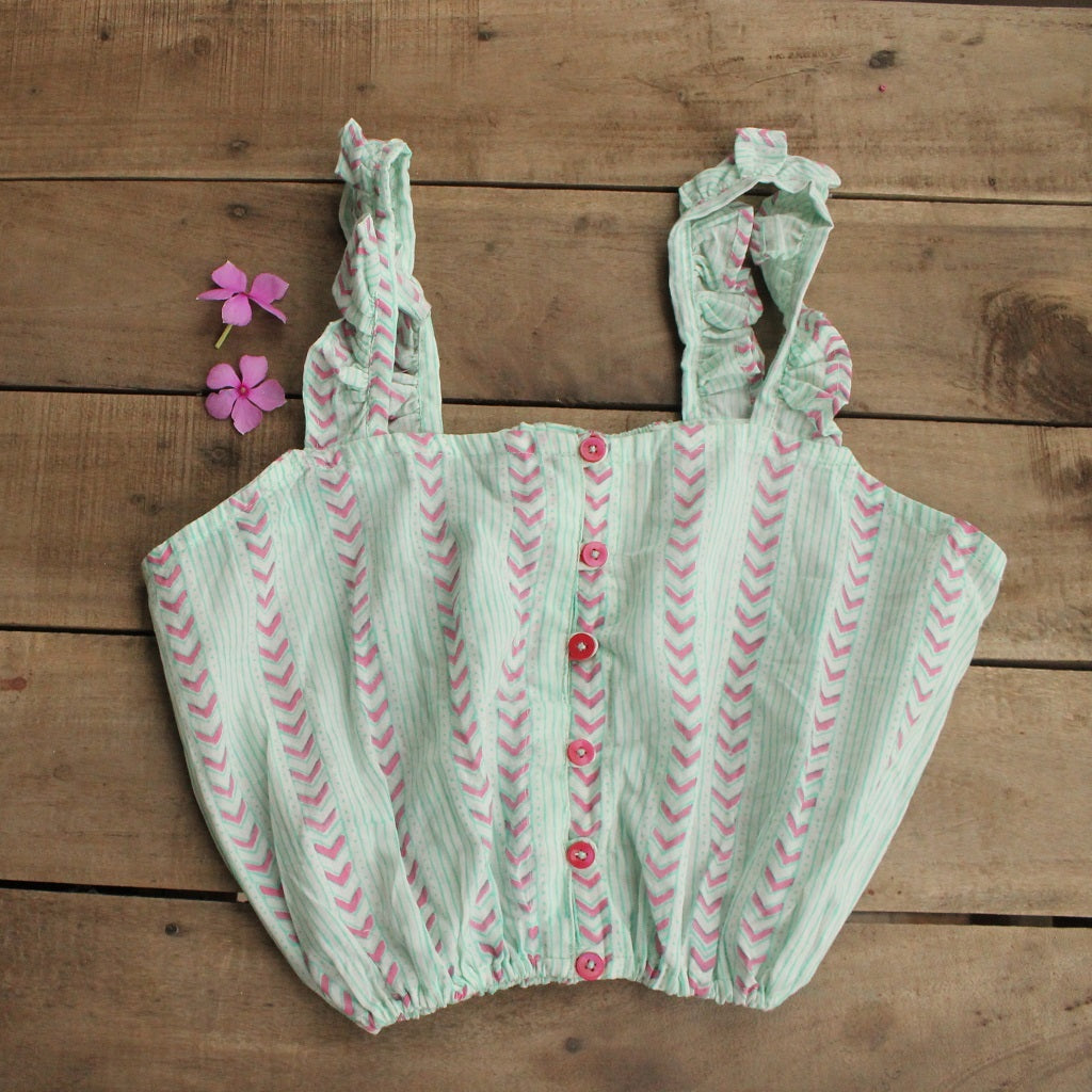 Pistachio crop top online at www.bebaakstudio.com