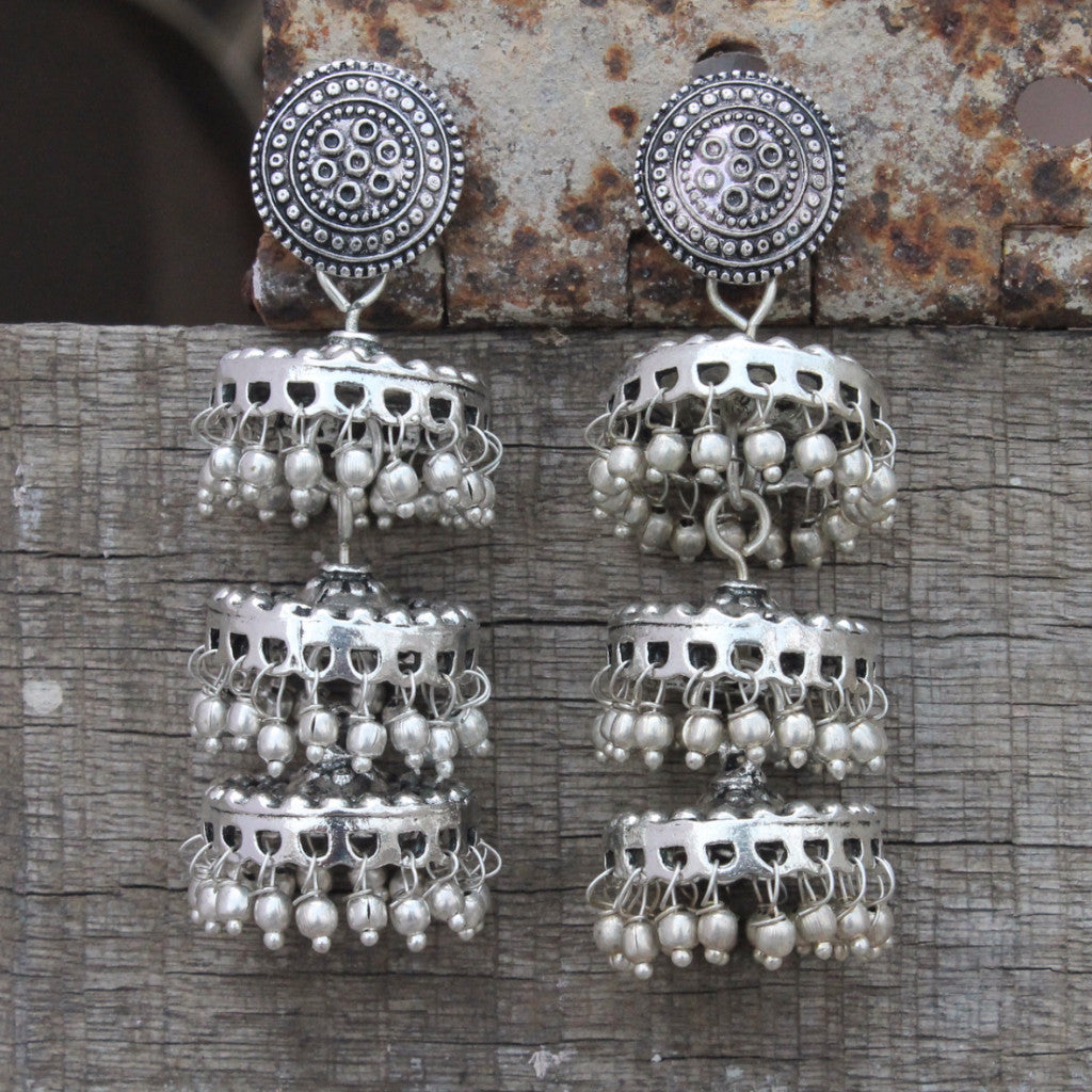 Silver Jhumka