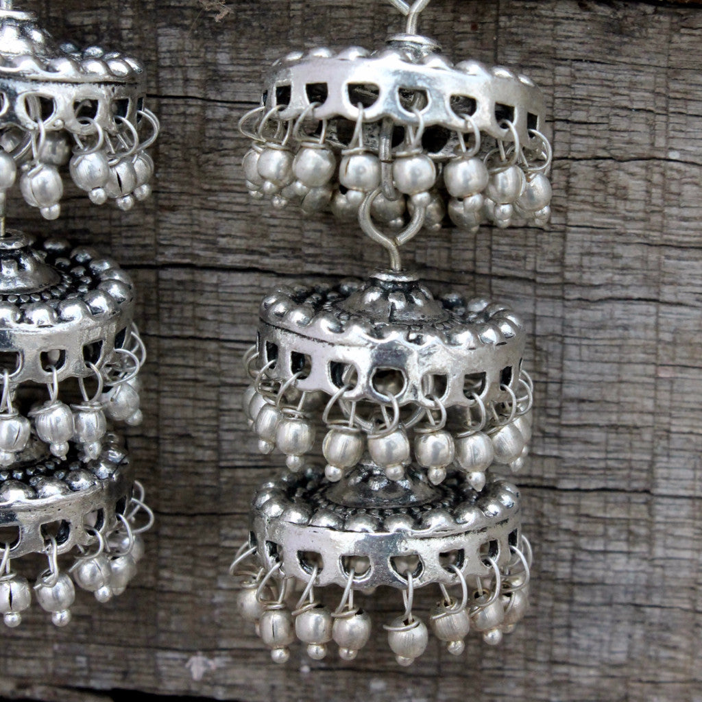 Silver jhumka