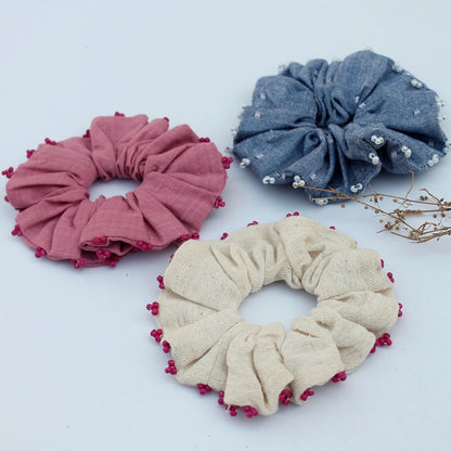 Cotton Pastel scrunchie online available at bebaakstudio.com