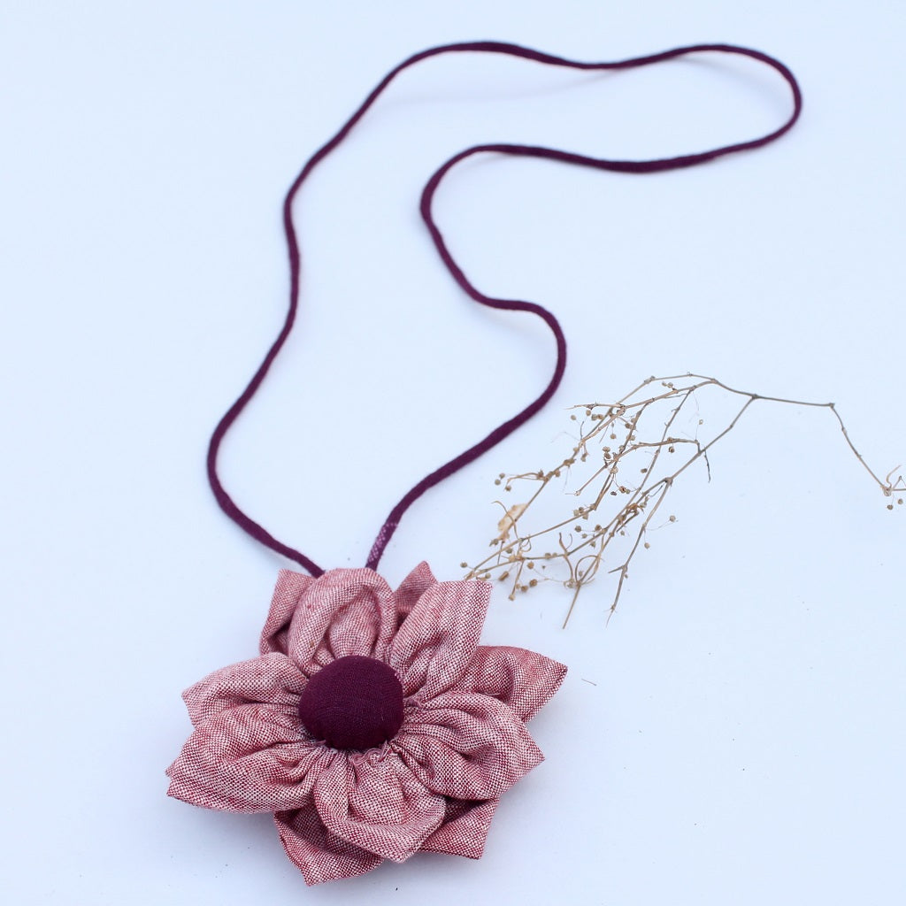 Rose floral pendant necklace online available at bebaakstudio.com
