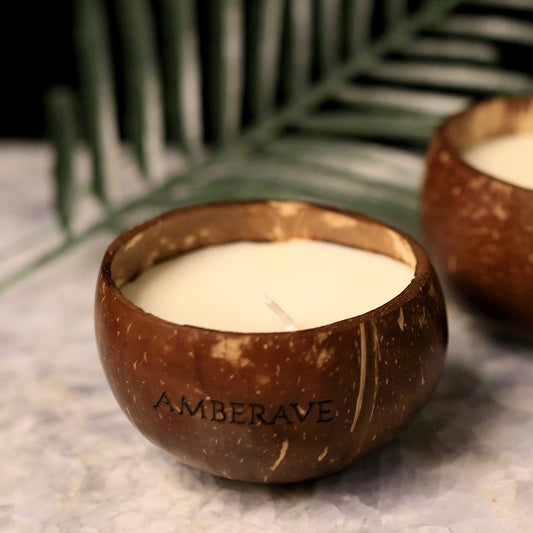 Shop Candle: Handmade eco friendly coconut shell soy candle