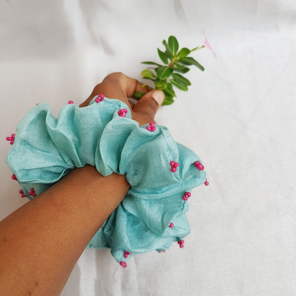 Scrunchies: Shop Smoothie silk scrunchie online at bebaakstudio.com