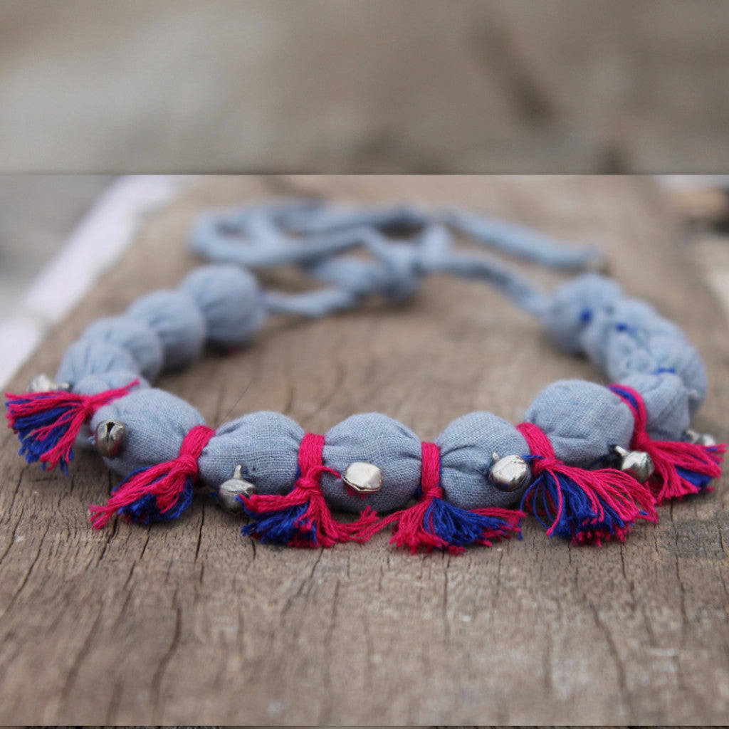 Textile necklace: upcycled and handcrafted in India