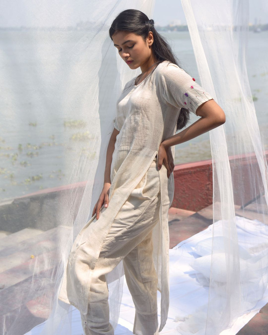 Kora embroidered tunic set