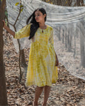 Shop antifit cotton yellow cotton dress from Bebaak