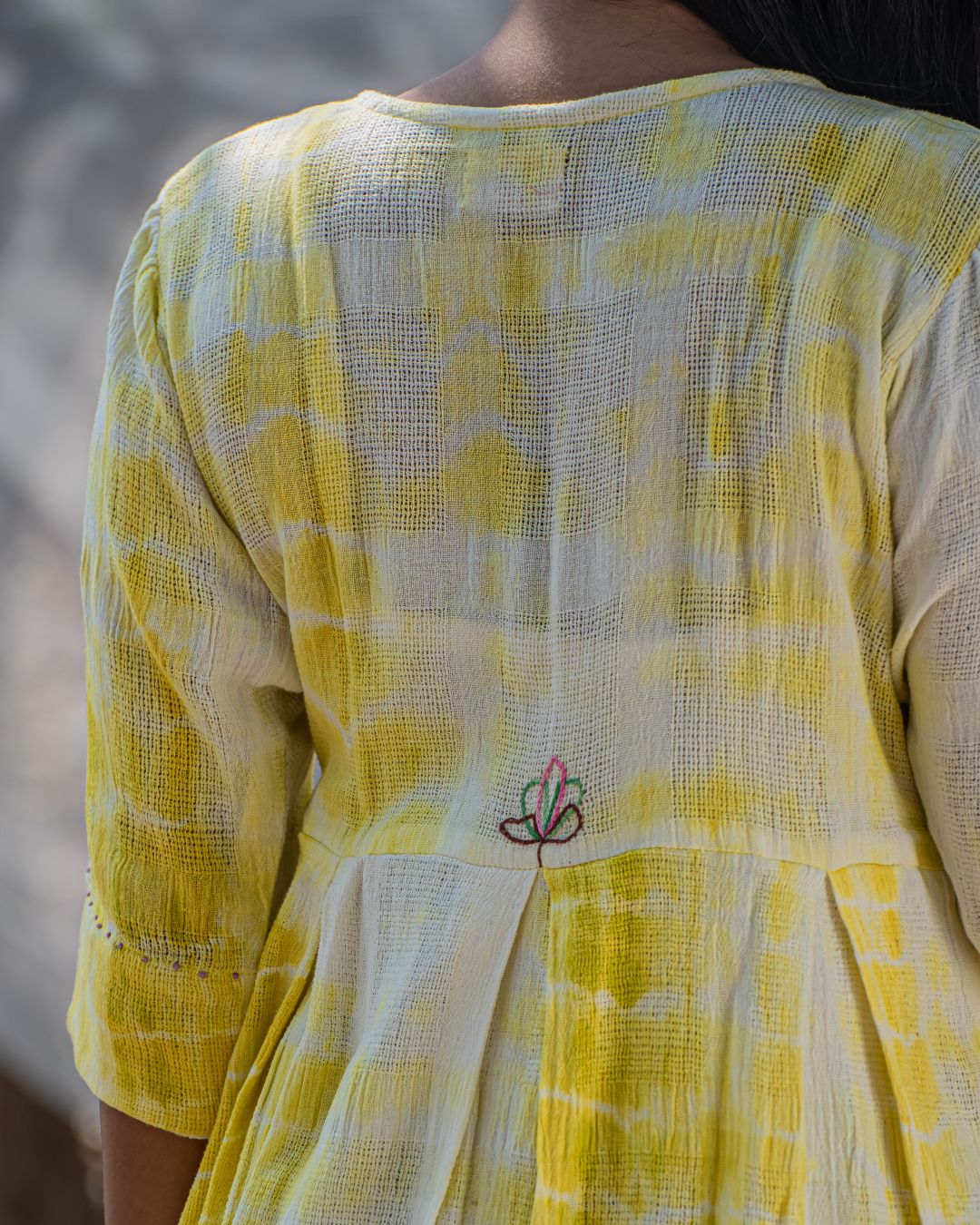 Shop antifit cotton yellow cotton dress from Bebaak