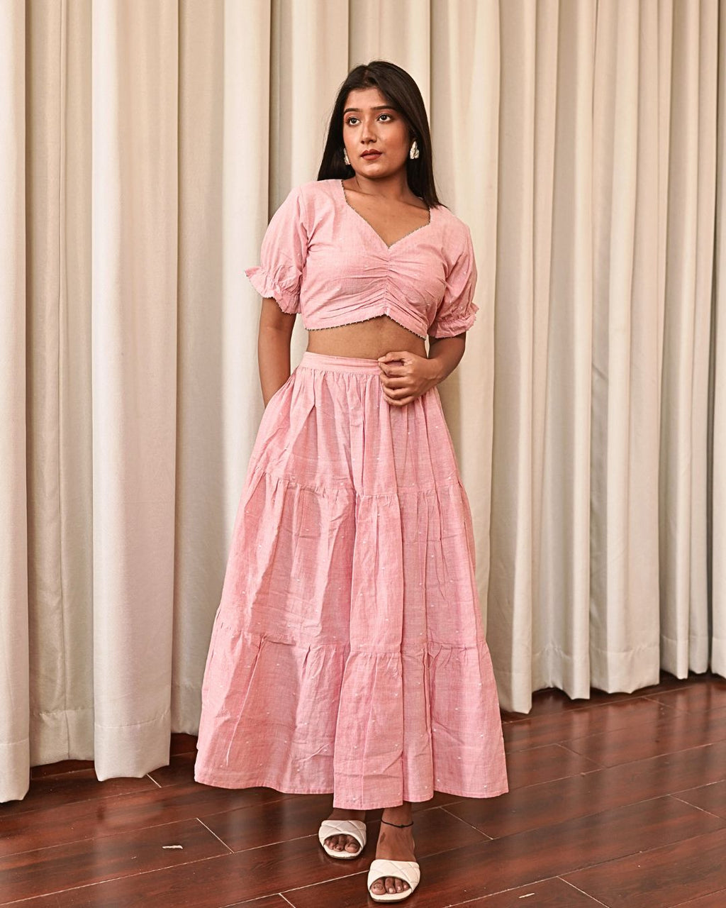 Pankhuri tiered skirt set