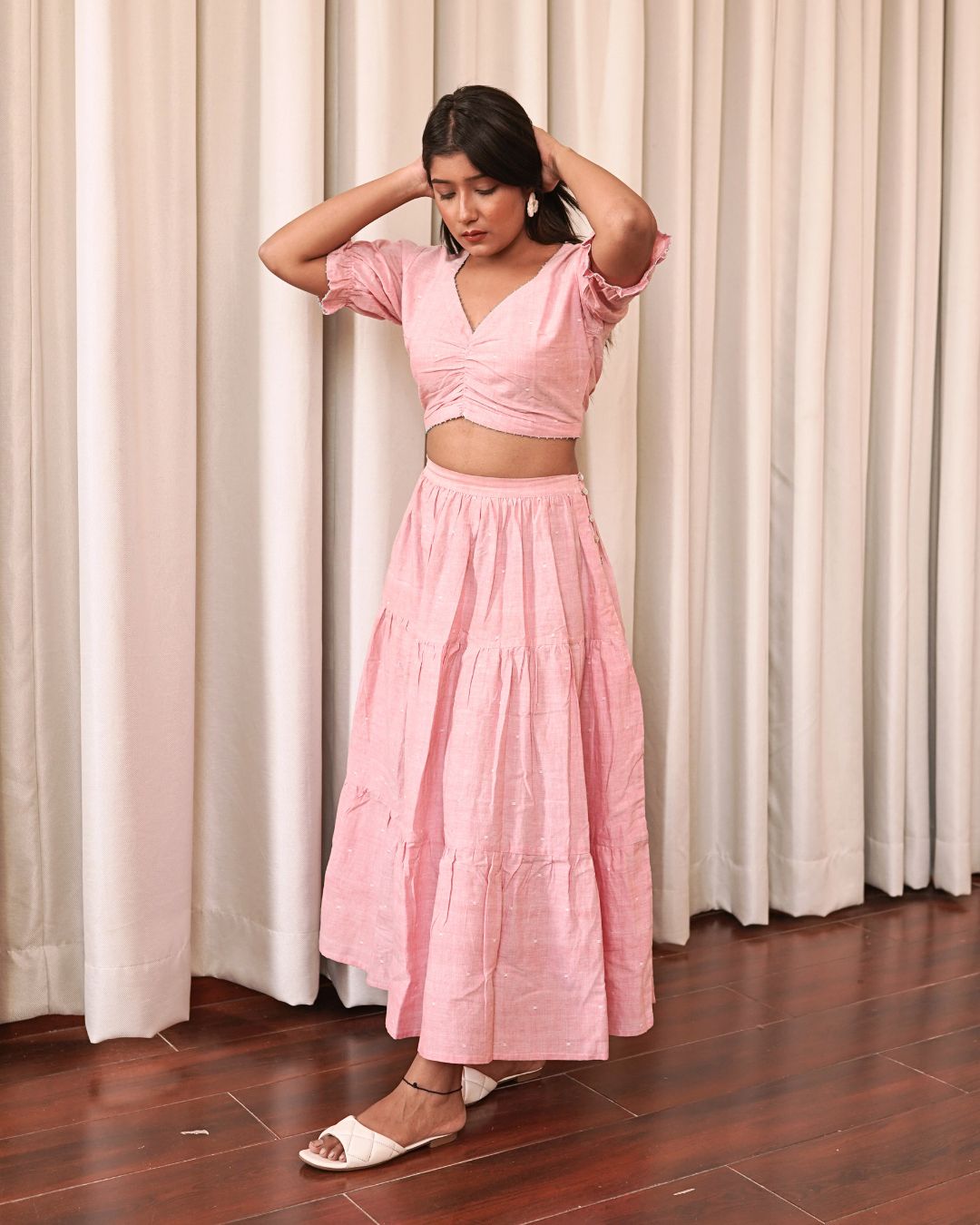 Pankhuri tiered skirt set