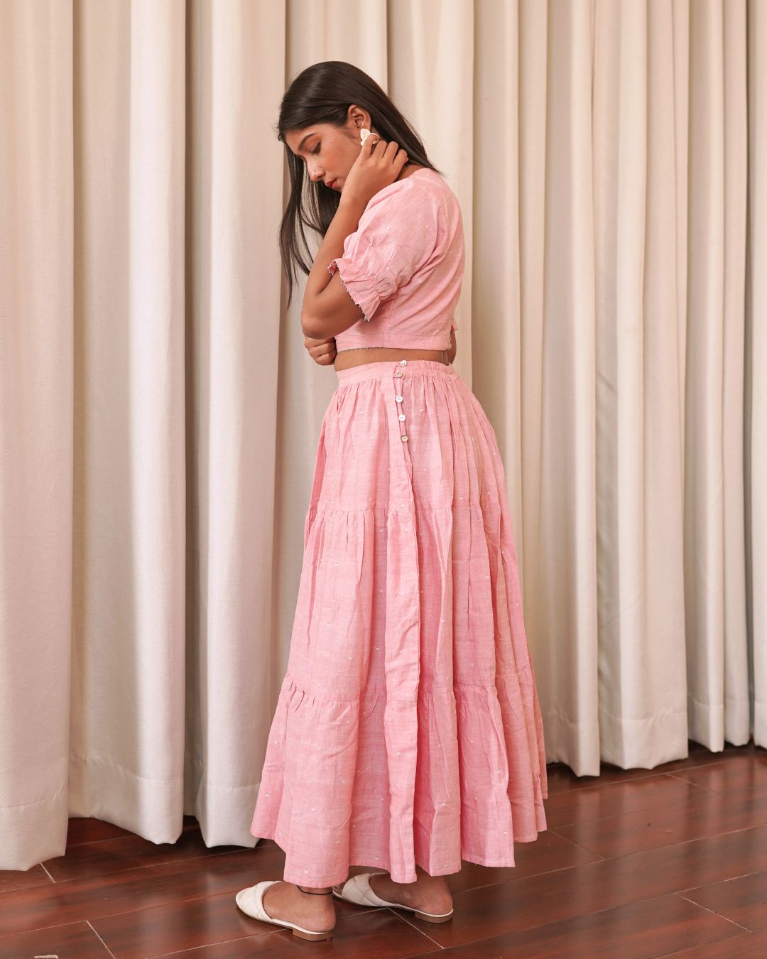 Pankhuri tiered skirt set