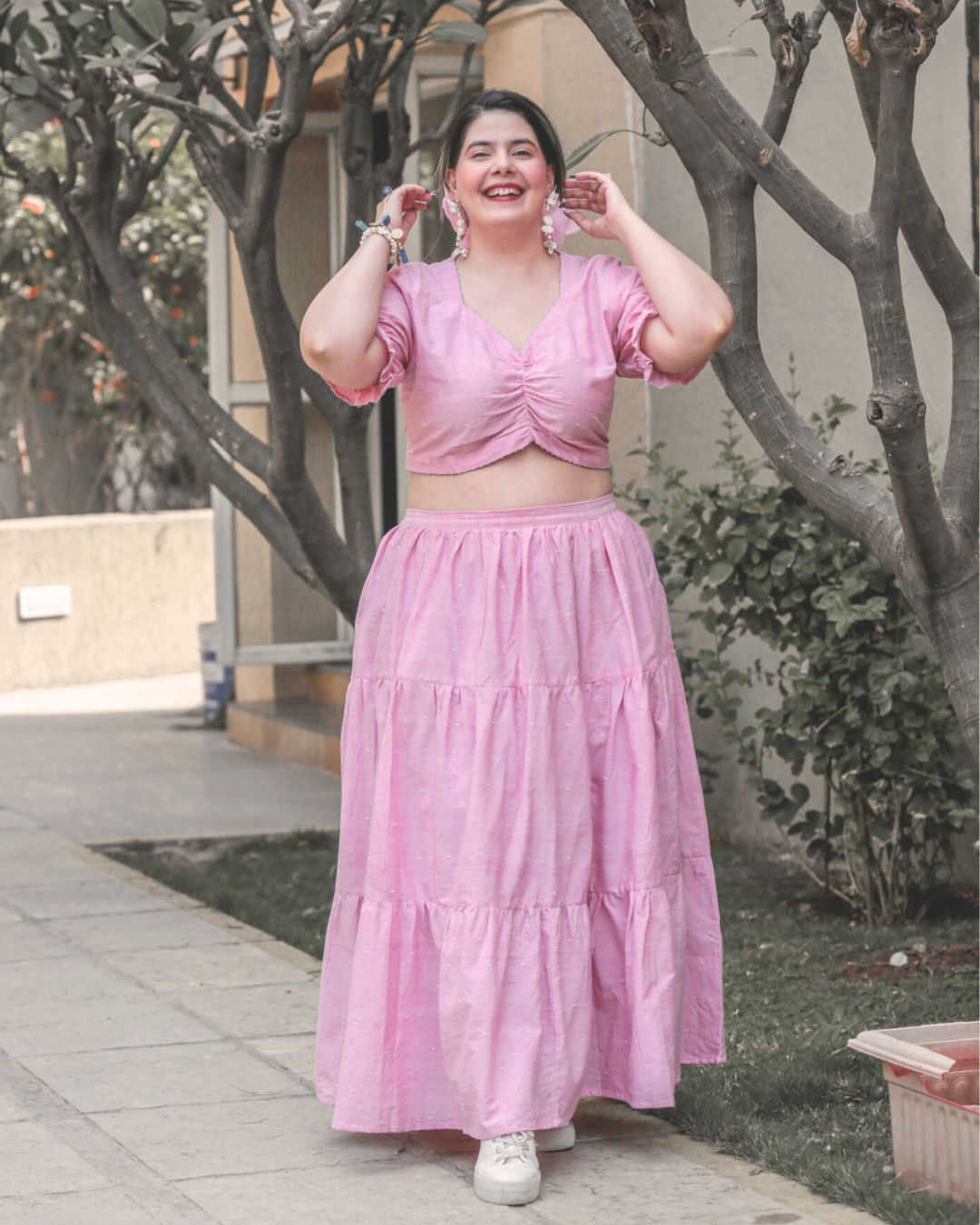 Pankhuri tiered skirt set