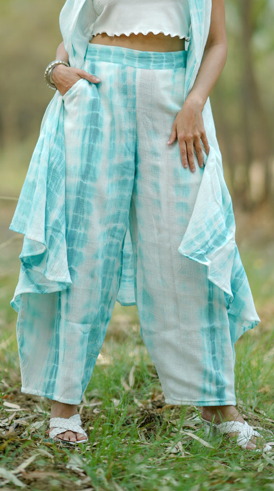 Shop Ambar tie & dye cotton palazzo online at bebaakstudio.comShop Ambar tie & dye cotton palazzo online at bebaakstudio.com 