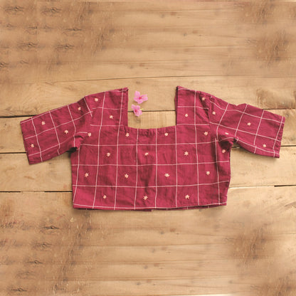 Maroon boxy crop top