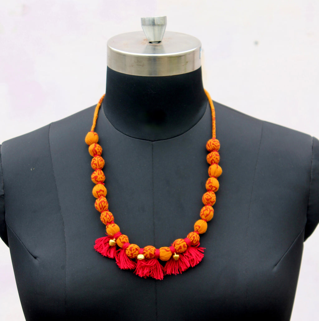 Mustard tassel necklace