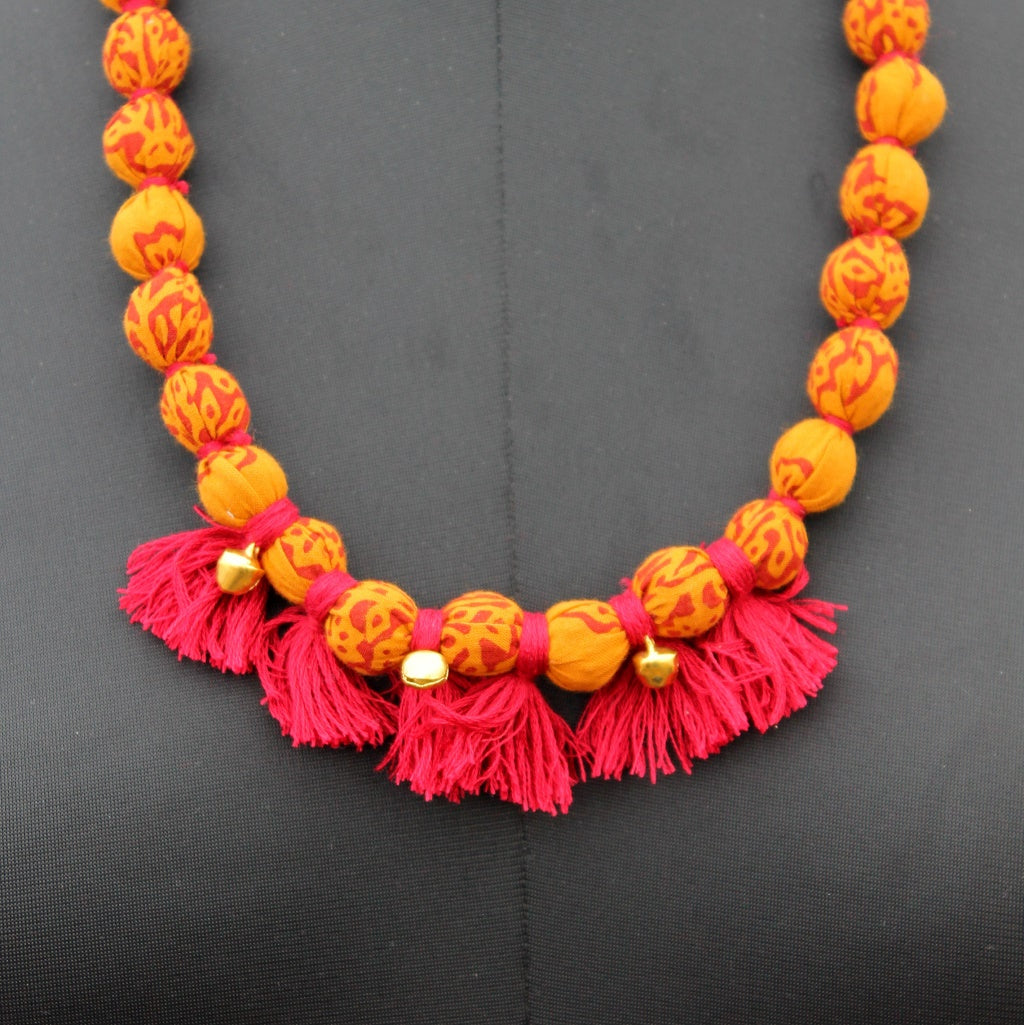 Mustard tassel necklace