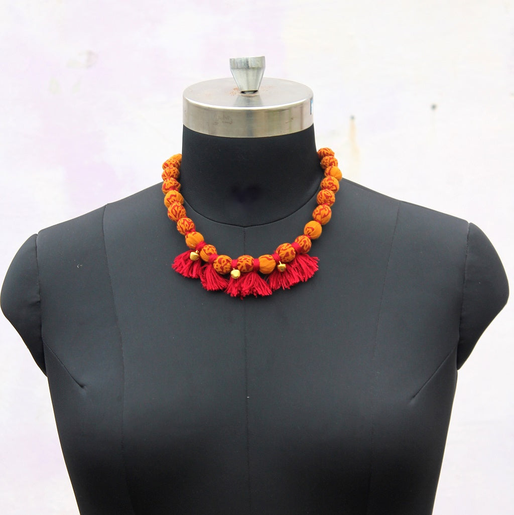 Mustard tassel necklace