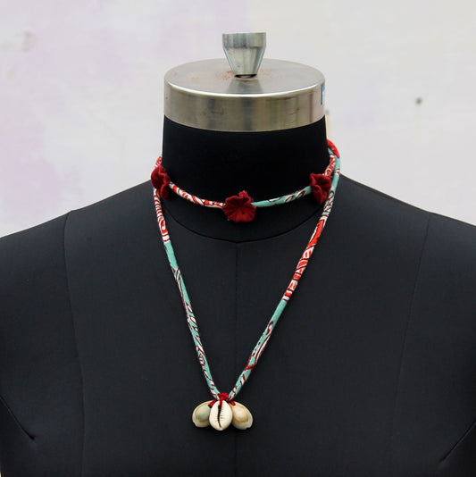 floral double layered choker