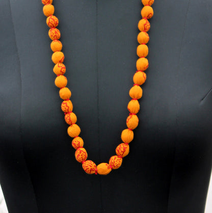 Mustard beads long necklace