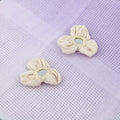 Shop white mirror ear stud textile jewelry online at bebaakstudio.com