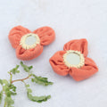 Shop Peach mirror ear stud textile jewelry online at bebaakstudio.com