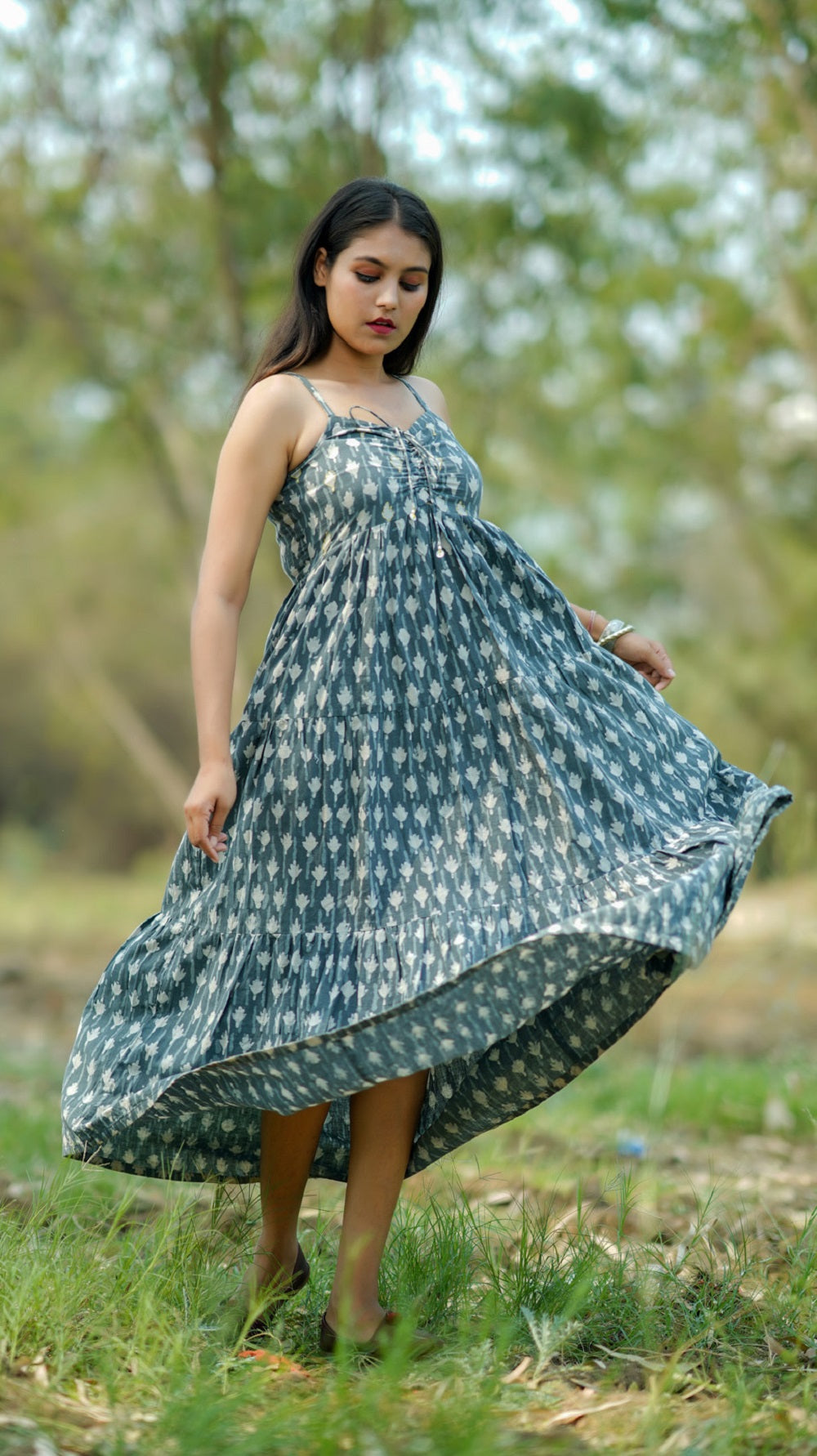 Megh tier maxi dress