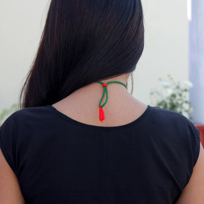 Mastani red jhanjhar necklace online at bebaakstudio