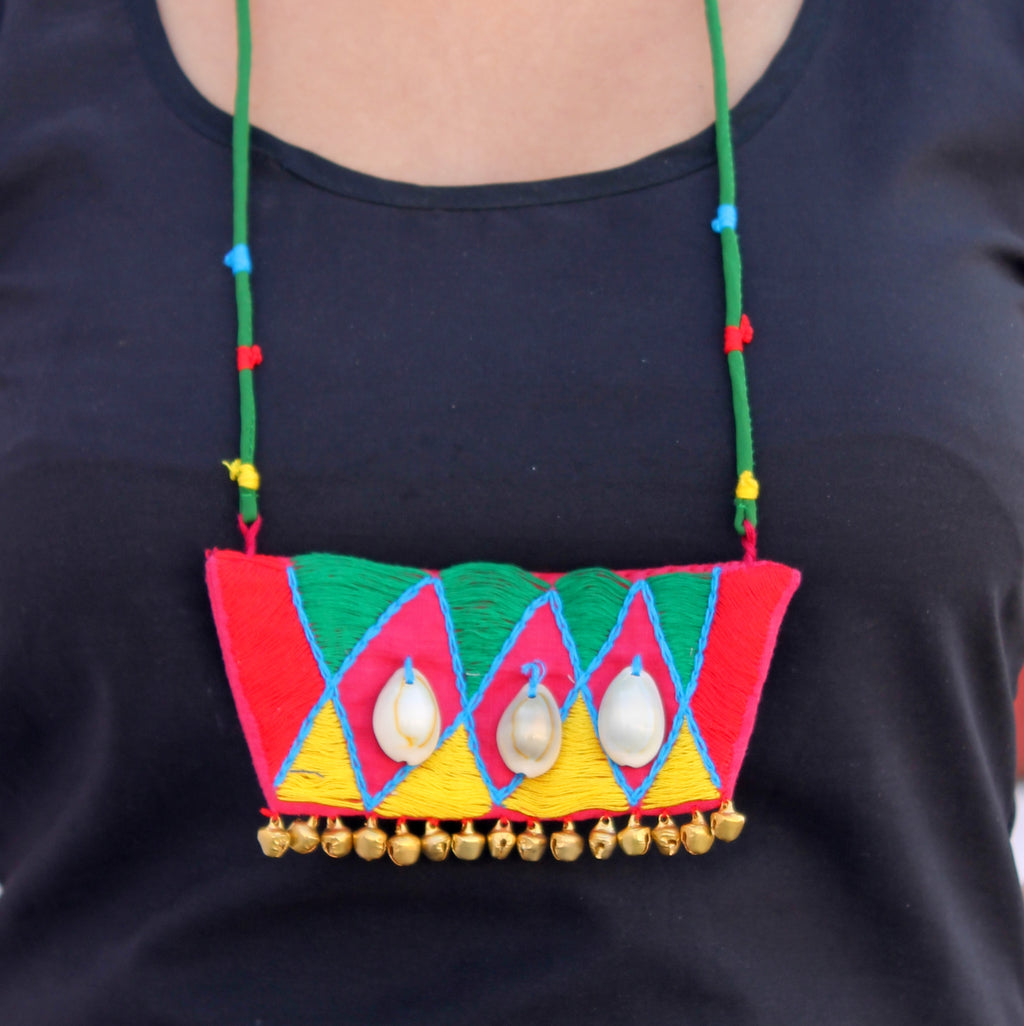 Mastani red jhanjhar necklace online at bebaakstudio