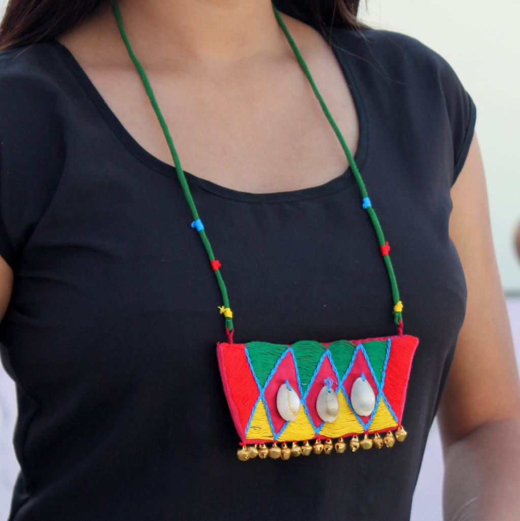 Mastani red jhanjhar necklace online at bebaakstudio